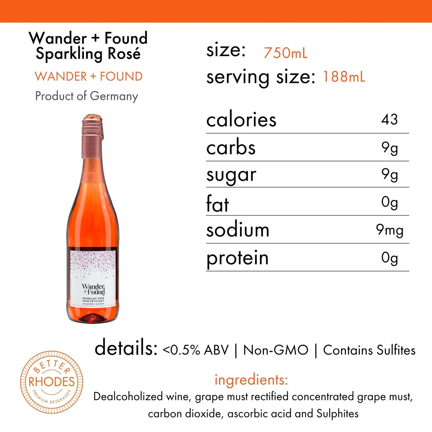 Wander + Found Sparkling Rosé 6x750 ml