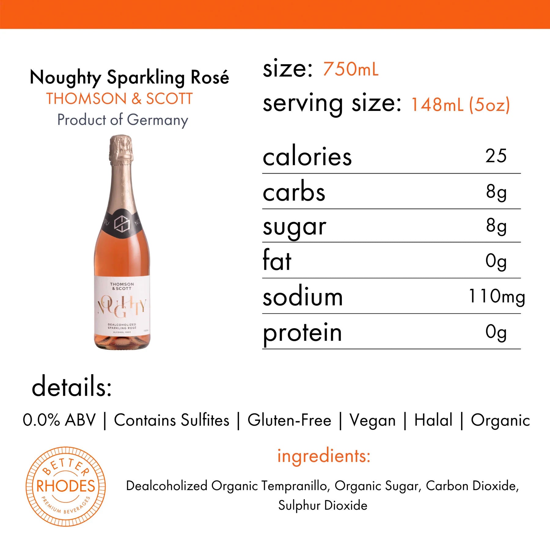 Noughty Sparkling Rosé 6x750 ml