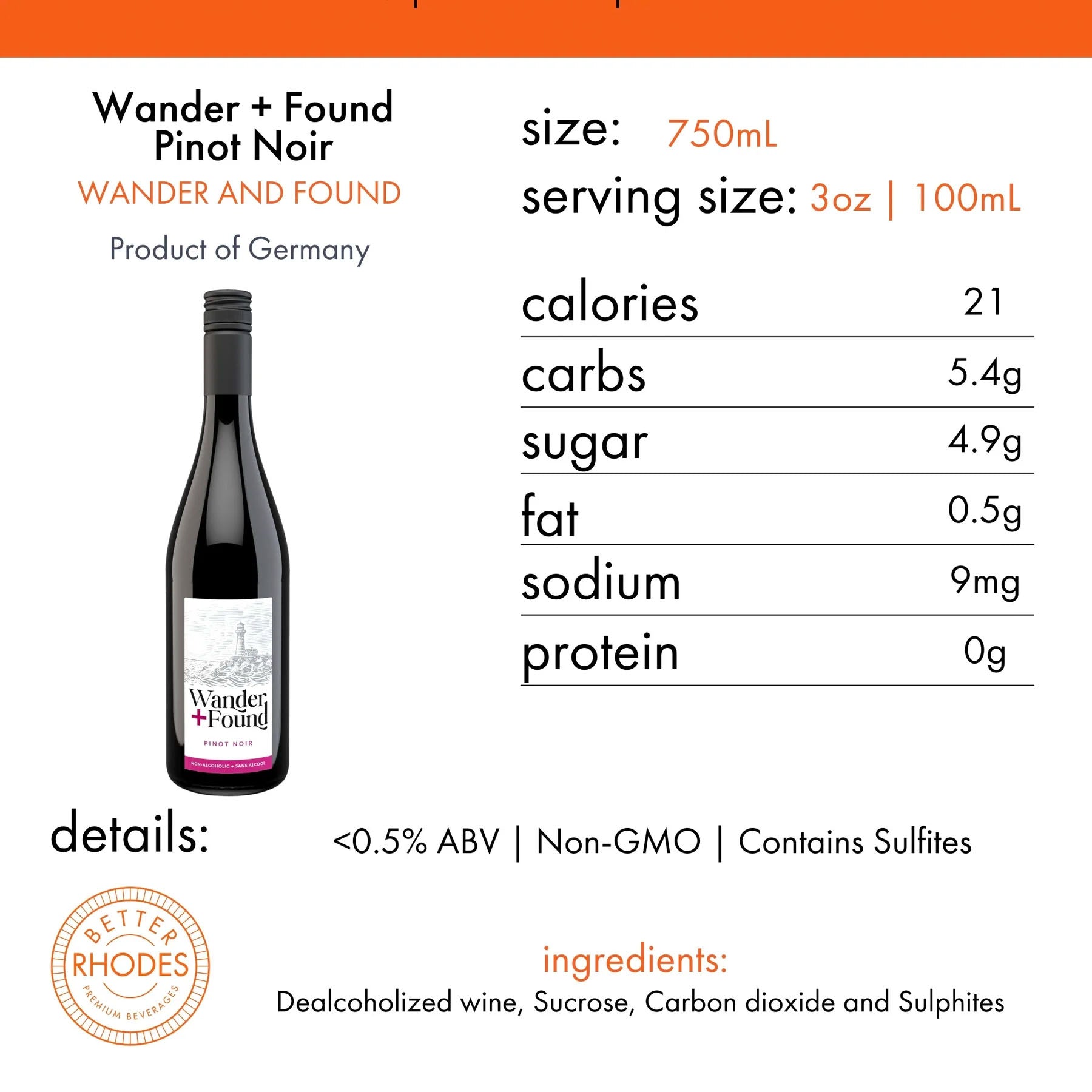 Wander + Found Pinot Noir 6x750 ml